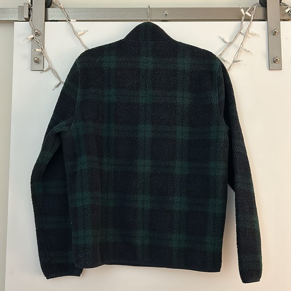 Plaid J. Crew Quarter Zip Pullover Sweatshirt Fleece M - Picture 6 of 6